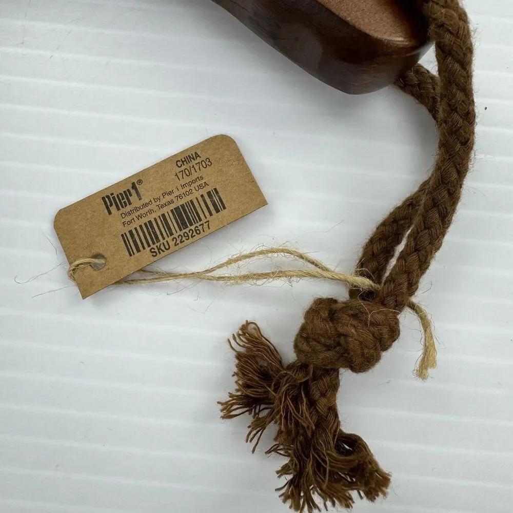 Pier 1 Wood Handheld Massage Roller Boho Retro Spa Tool Vintage Look